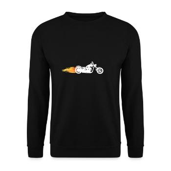 Hellbike, motorcycle with flames for all bikers - Unisex Sweatshirt - black - Front - Alina (178cm) & Michal (187cm)