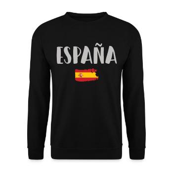 Spanien Fußball Trikot Spanische Flagge - Unisex Pullover - Schwarz - Vorne - Alina (178cm) & Michal (187cm)