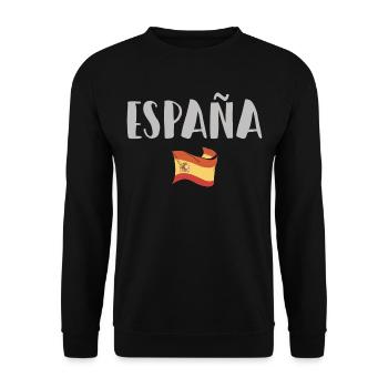 Spanien Fußball Trikot Spanische Flagge - Unisex Pullover - Schwarz - Vorne - Alina (178cm) & Michal (187cm)