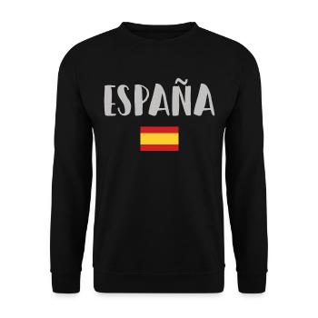 Spanien Fußball Trikot Spanische Flagge - Unisex Pullover - Schwarz - Vorne - Alina (178cm) & Michal (187cm)