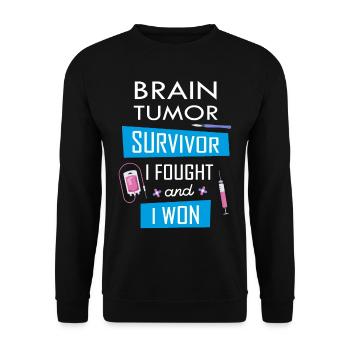 Brain Tumor survivor, I fought and I won - Unisex Sweatshirt - black - Front - Alina (178cm) & Michal (187cm)