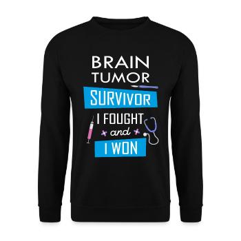 Brain Tumor survivor, I fought and I won - Unisex Sweatshirt - black - Front - Alina (178cm) & Michal (187cm)
