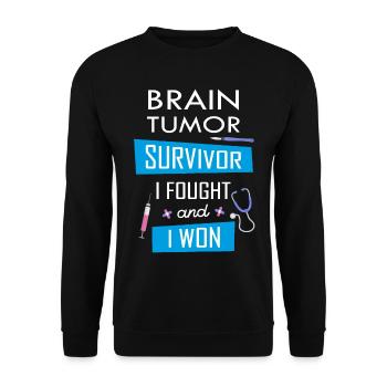 Brain Tumor survivor I fought and I won - Unisex Sweatshirt - black - Front - Alina (178cm) & Michal (187cm)