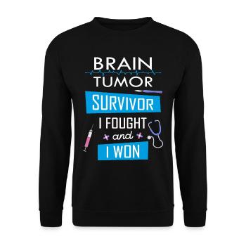 Brain Tumor survivor, I fought and I won - Unisex Sweatshirt - black - Front - Alina (178cm) & Michal (187cm)