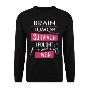 Brain Tumor survivor, I fought and I won - Unisex Sweatshirt - black - Front - Alina (178cm) & Michal (187cm)