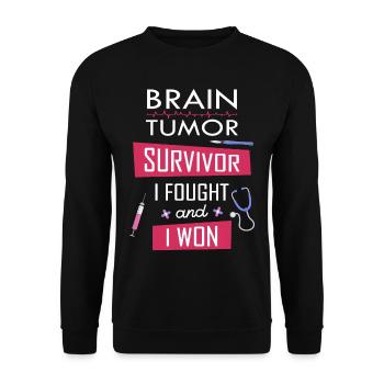 Brain Tumor survivor, I fought and I won - Unisex Sweatshirt - black - Front - Alina (178cm) & Michal (187cm)