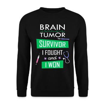 Brain Tumor survivor, I fought and I won - Unisex Sweatshirt - black - Front - Alina (178cm) & Michal (187cm)