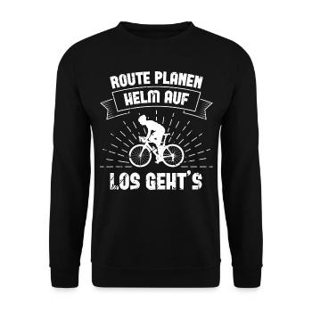 Radfahrer Mountainbike Fahrrad - Unisex Pullover - Schwarz - Vorne - Alina (178cm) & Michal (187cm)