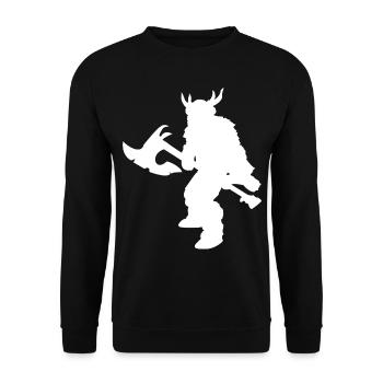 Fantasy Role Playing Game - Barbarian Silhouettes Design - Unisex Sweatshirt - black - Front - Alina (178cm) & Michal (187cm)
