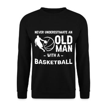 Never Understimate An Old Man With A Basket 3 - Sweat-shirt Unisexe - noir - Devant - Alina (178cm) & Michal (187cm)