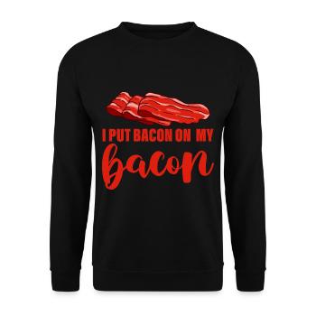 Je mets du bacon sur mon bacon 4 - Sweat-shirt Unisexe - noir - Devant - Alina (178cm) & Michal (187cm)