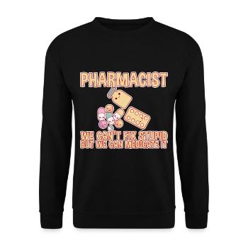 Nous ne pouvons pas réparer stupide mais nous pouvons le médicamenter 2 - Sweat-shirt Unisexe - noir - Devant - Alina (178cm) & Michal (187cm)