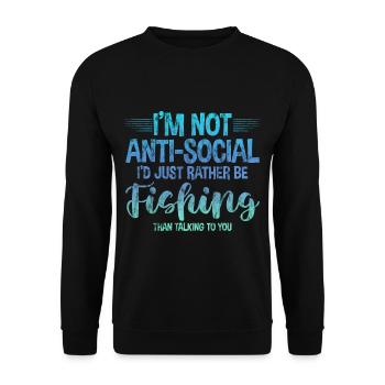 Je préfère préférer pêcher que de te parler 3 - Sweat-shirt Unisexe - noir - Devant - Alina (178cm) & Michal (187cm)