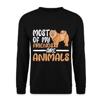 La plupart de mes amis sont des animaux 7 - Sweat-shirt Unisexe - noir - Devant - Alina (178cm) & Michal (187cm)