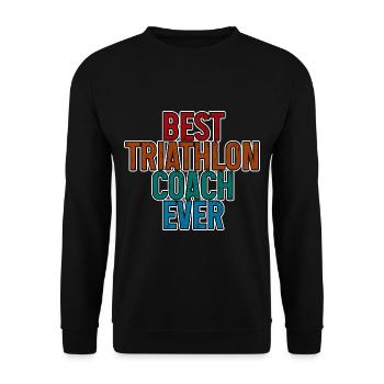 Best Triathlon Coach Ever 3 - Unisex Sweatshirt - black - Front - Alina (178cm) & Michal (187cm)