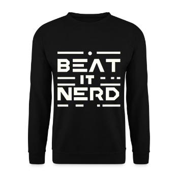 Battez-le Nerd 16 - Sweat-shirt Unisexe - noir - Devant - Alina (178cm) & Michal (187cm)