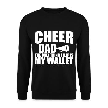 Cheer Dad, The Only Thing I Flip Is My Wallet 2 - Unisex Sweatshirt - black - Front - Alina (178cm) & Michal (187cm)