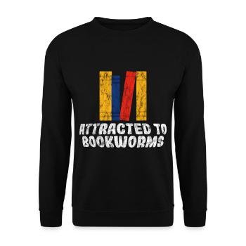 Attracted To Bookworms 3 - Unisex Pullover - Schwarz - Vorne - Alina (178cm) & Michal (187cm)