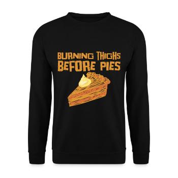 Burning Thighs Before Pies 4 - Unisex Pullover - Schwarz - Vorne - Alina (178cm) & Michal (187cm)