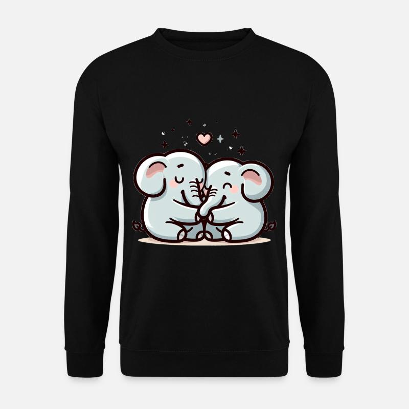 Deux éléphants amoureux - Sweat-shirt Unisexe - noir