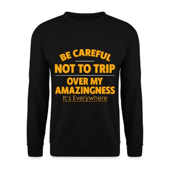 Fais attention à ne pas trébucher sur mon étonnement 4 - Sweat-shirt Unisexe - noir - Devant - Alina (178cm) & Michal (187cm)