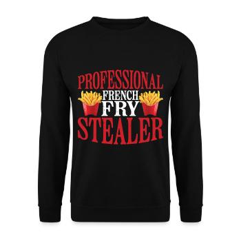 Professional French Fry Stealer 6 - Unisex Pullover - Schwarz - Vorne - Alina (178cm) & Michal (187cm)