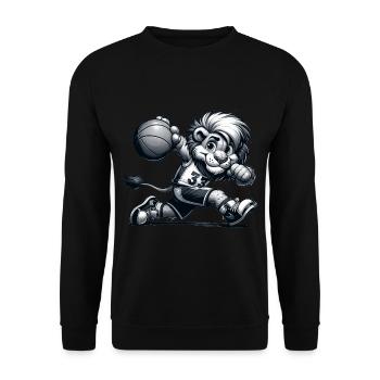 Mignon joueur de basket-ball Lion - Sweat-shirt Unisexe - noir - Devant - Alina (178cm) & Michal (187cm)