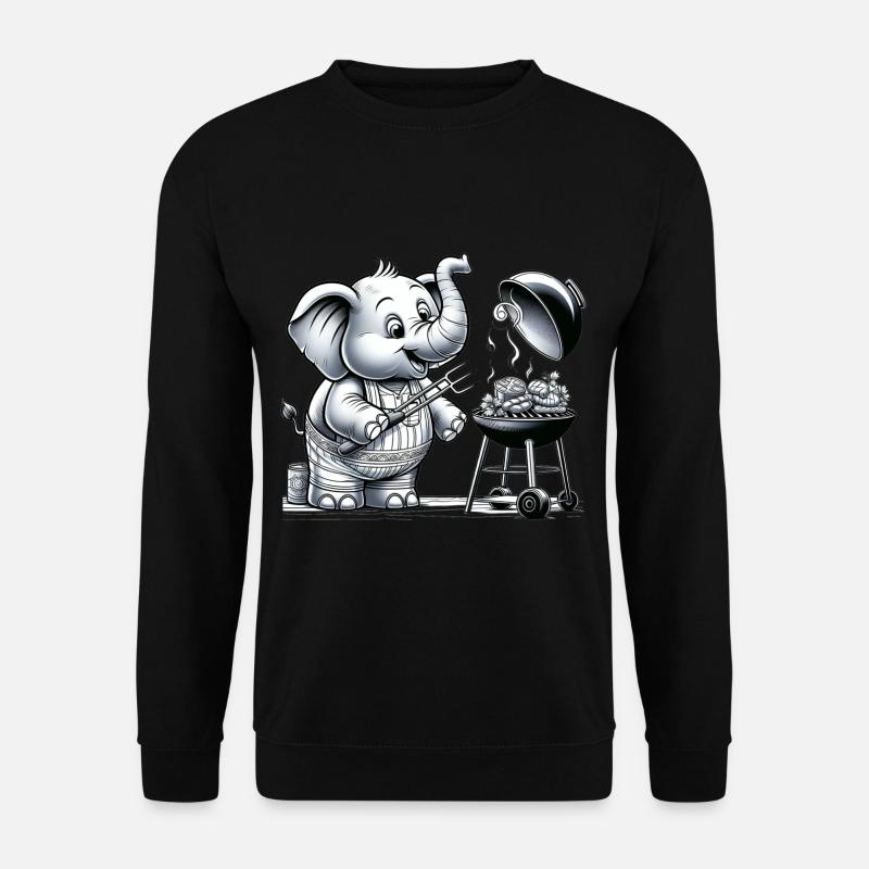 Mignon BBQ éléphant - Sweat-shirt Unisexe - noir