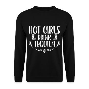 Hot Girls Drink Tequila 3 - Unisex Pullover - Schwarz - Vorne - Alina (178cm) & Michal (187cm)