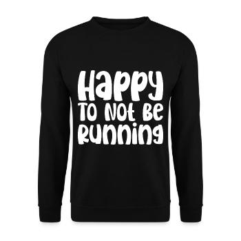 Heureux de ne pas courir - Sweat-shirt Unisexe - noir - Devant - Alina (178cm) & Michal (187cm)