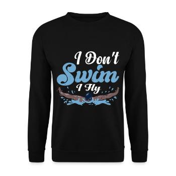Je ne nage pas je vole 3 - Sweat-shirt Unisexe - noir - Devant - Alina (178cm) & Michal (187cm)
