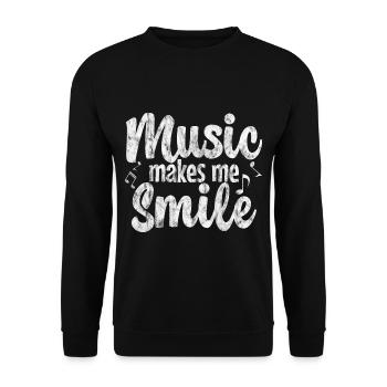 Music Makes Me Smile 3 - Unisex Sweatshirt - black - Front - Alina (178cm) & Michal (187cm)