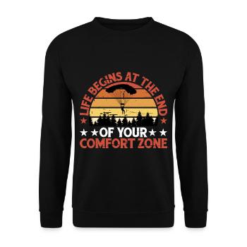 La vie commence à la fin de votre zone de confort 8 - Sweat-shirt Unisexe - noir - Devant - Alina (178cm) & Michal (187cm)