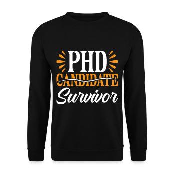 PhD Candidate Survivor 14 - Unisex Sweatshirt - black - Front - Alina (178cm) & Michal (187cm)