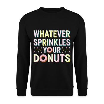 Whatever Sprinkles Your Donuts 6 - Unisex Pullover - Schwarz - Vorne - Alina (178cm) & Michal (187cm)
