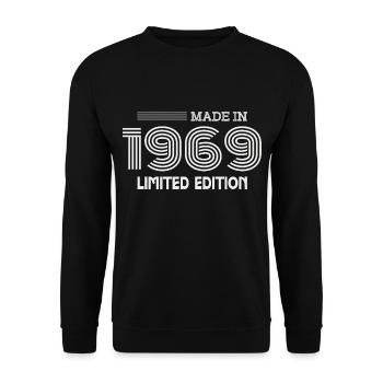 1969 Geburtstagsgeschenkidee 1969 - Unisex Pullover - Schwarz - Vorne - Alina (178cm) & Michal (187cm)