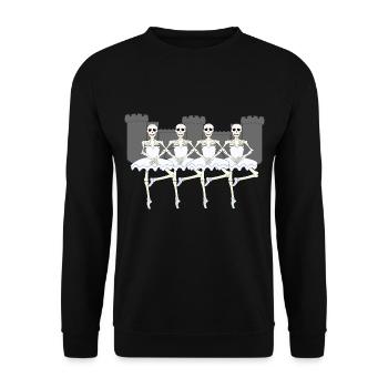 HALLOWEEN Skeleton Ballet Skull Castle Flag - Unisex Sweatshirt - black - Front - Alina (178cm) & Michal (187cm)