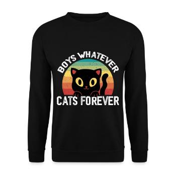 Boys Whatever Cats Forever 2 - Sweat-shirt Unisexe - noir - Devant - Alina (178cm) & Michal (187cm)