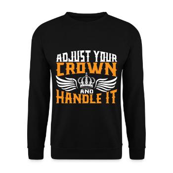 Ajustez votre couronne et manipulez-la 10 - Sweat-shirt Unisexe - noir - Devant - Alina (178cm) & Michal (187cm)