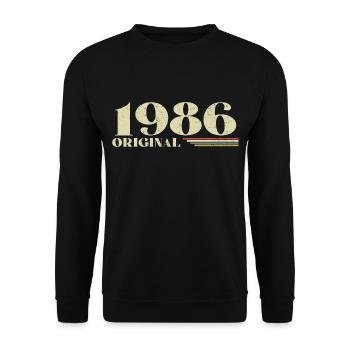 Original 1986 Vintage 1986 Retro Birthday 1986 - Unisex Sweatshirt - black - Front - Alina (178cm) & Michal (187cm)