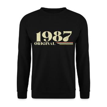 Original 1987 Vintage 1987 anniversaire 1987 rétro - Sweat-shirt Unisexe - noir - Devant - Alina (178cm) & Michal (187cm)
