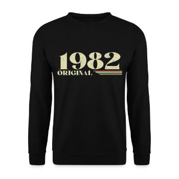 Original 1982 Vintage 1982 anniversaire 1982 rétro - Sweat-shirt Unisexe - noir - Devant - Alina (178cm) & Michal (187cm)