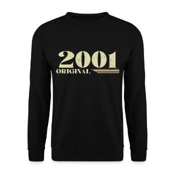 Original 2001 Vintage 2001 anniversaire 2001 rétro - Sweat-shirt Unisexe - noir - Devant - Alina (178cm) & Michal (187cm)