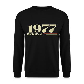 Original 1977 Vintage 1977 anniversaire 1977 rétro - Sweat-shirt Unisexe - noir - Devant - Alina (178cm) & Michal (187cm)