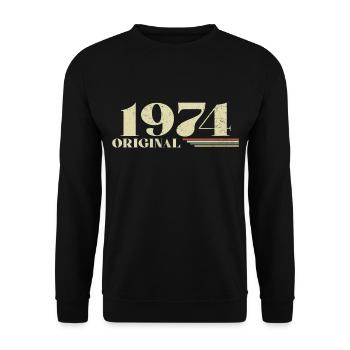 Original 1974 Vintage 1974 anniversaire 1974 rétro - Sweat-shirt Unisexe - noir - Devant - Alina (178cm) & Michal (187cm)