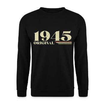 Original 1945 Vintage 1945 anniversaire 1945 rétro - Sweat-shirt Unisexe - noir - Devant - Alina (178cm) & Michal (187cm)
