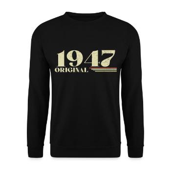 Original 1947 Vintage 1947 Birthday 1947 Retro - Unisex Sweatshirt - black - Front - Alina (178cm) & Michal (187cm)