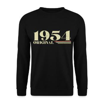 Original 1954 Vintage 1954 Birthday 1954 Retro - Unisex Sweatshirt - black - Front - Alina (178cm) & Michal (187cm)