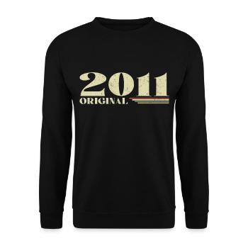 Original 2011 Jahrgang 2011 Retro Geburtstag 2011 - Unisex Pullover - Schwarz - Vorne - Alina (178cm) & Michal (187cm)