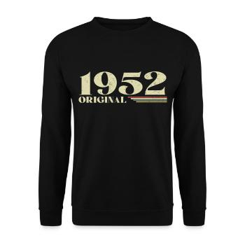 Original 1952 Jahrgang 1952 Geburtstag 1952 Retro - Unisex Pullover - Schwarz - Vorne - Alina (178cm) & Michal (187cm)